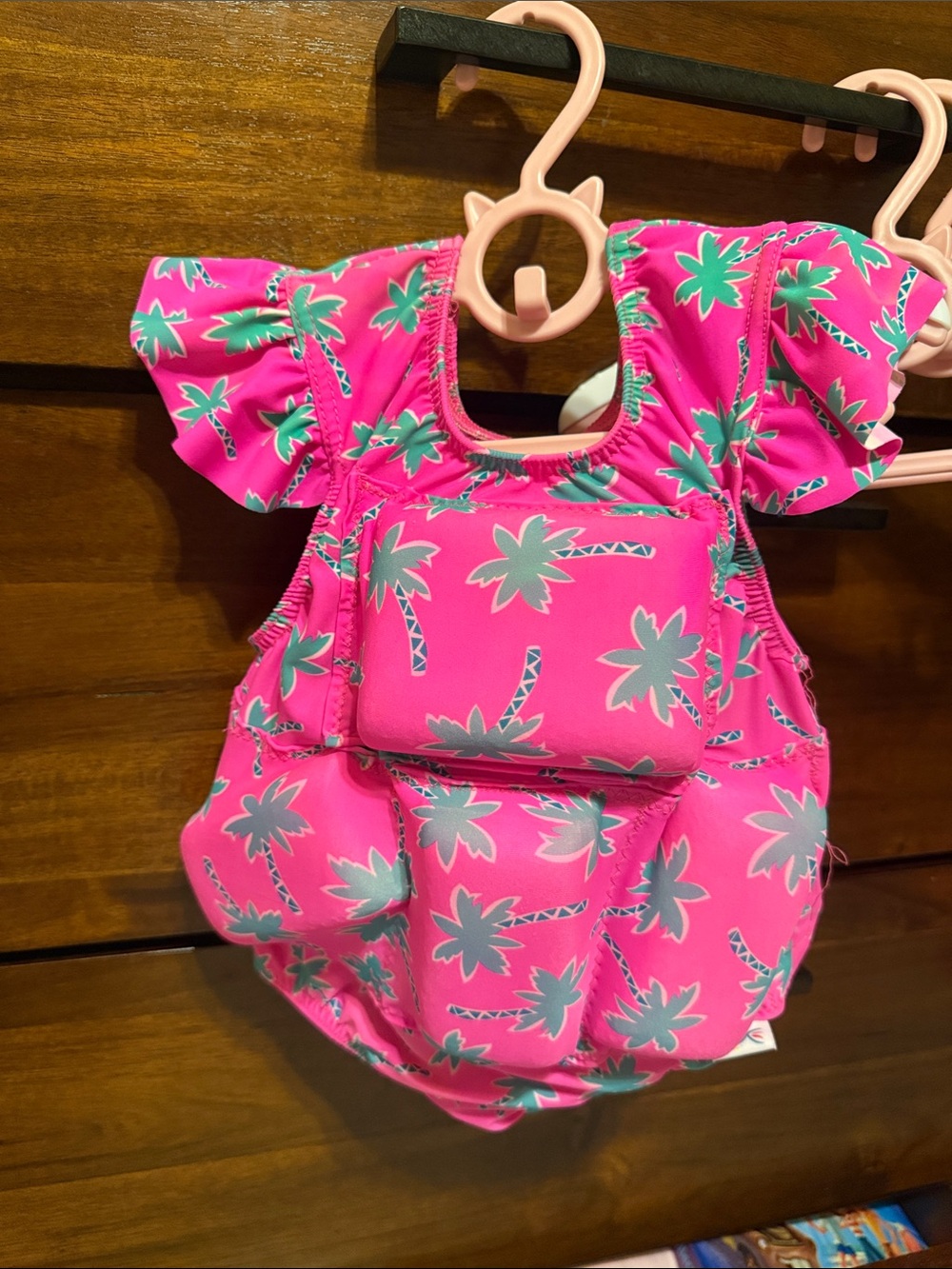 My Pool Pal Float Suit - Pink Palm Print